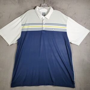 Callaway Golf Polo Shirt Mens XL Blue White Striped Performance‎ Active Stretch